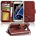 Galaxy s7 Case, Arae [Wrist Strap] Flip Folio [Kickstand Feature] PU leather wallet case with ID&Credit Card Pockets For Samsung Galaxy S7 (not for Galaxy S7 edge) (brown)