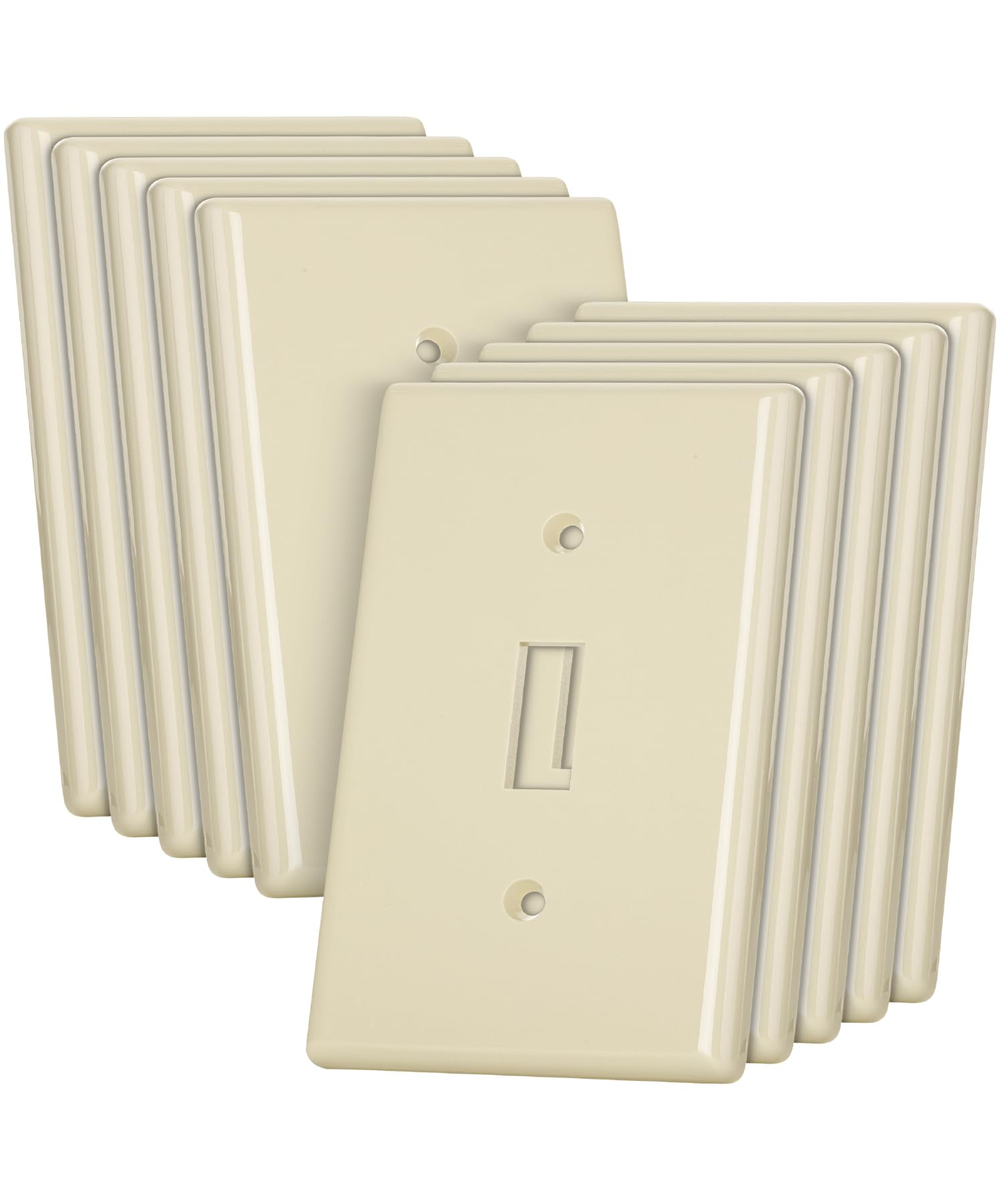 Photo 1 of Bates- Light Switch Plates, 10 Pack, Ivory, Light Switch Cover Plate, Single Switch Plate Cover