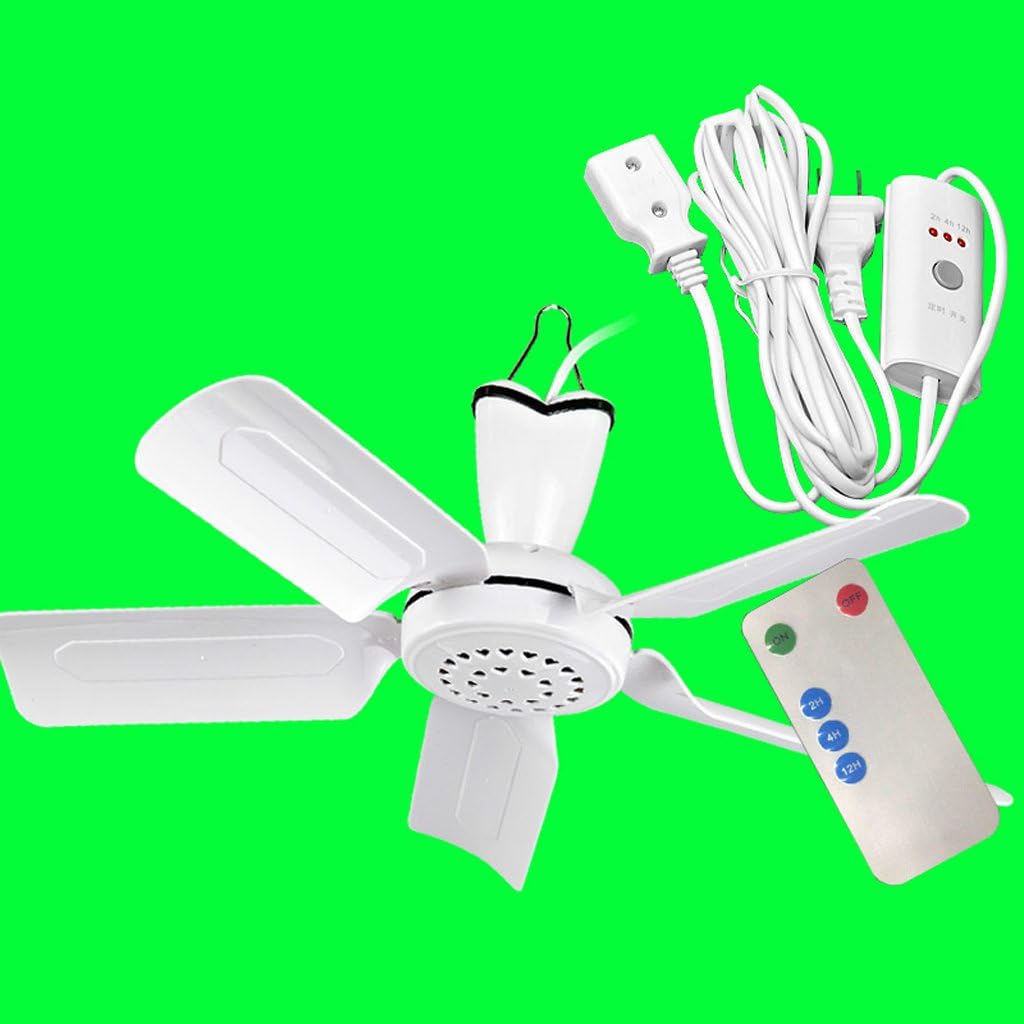 Ceiling fan Dormitory Bed Fan Student Five-leaf, Silent, Wiring Length 1.5m + 3M Extension Line + Remote Control/Timing Xuan - worth having (Size : Five leaves)