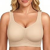 KeepMyself Women Supportive Wireless Bra Push Up Full Coverage Seamless Bra Comfortable No Underwire Everyday Bra with Padded