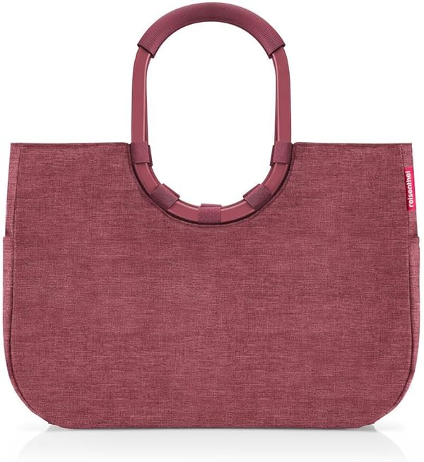 reisenthel loopshopper L twist maroon – Stabile Tasche mit praktischen Fächern aus recycelten PET-Flaschen – Charmantes und wasserabweisendes Design