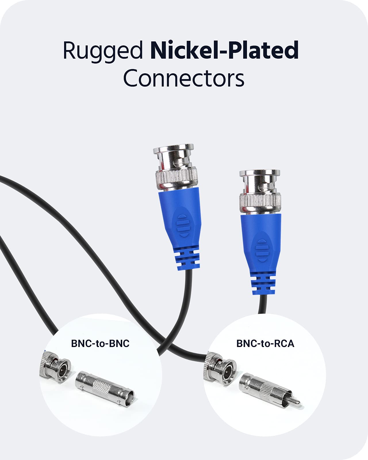 ANNKE 2 Pack 100 Feet BNC Video Power Extension Cable, Pre-Made All-in-One Security Camera Wire Cord for Surveillance CCTV System with Free Connectors (1 x BNC to BNC Female and 1 x BNC to RCA)