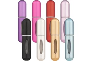 OBSCYON 8 Pcs of 5ml Portable Mini Refillable Perfume Atomizer Bottle Refillable Perfume Spray Scent Pump Case