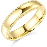 14k Yellow or White Gold 5mm Comfort FIT Plain Milgrain Wedding Band