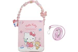 HOLYMID Cute Kitty Crossbody Bag with Adjustable Shoulder Strap and Hand Chain, Kawaii Handbag with Buckle, Kitty Cat Wallet Purse Shoulder Bag Coin Pouch Accessories for Women Girls