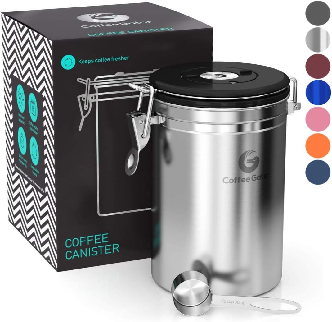 Coffee Gator Coffee Storage Stainless Steel Tea and Sugar Containers