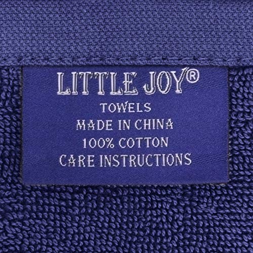LITTLE JOY Bath Towels Set Extra Large 100% Cotton Highly Absorbent Super Soft Bathroom Towels Sets (Blue, Set of 4)