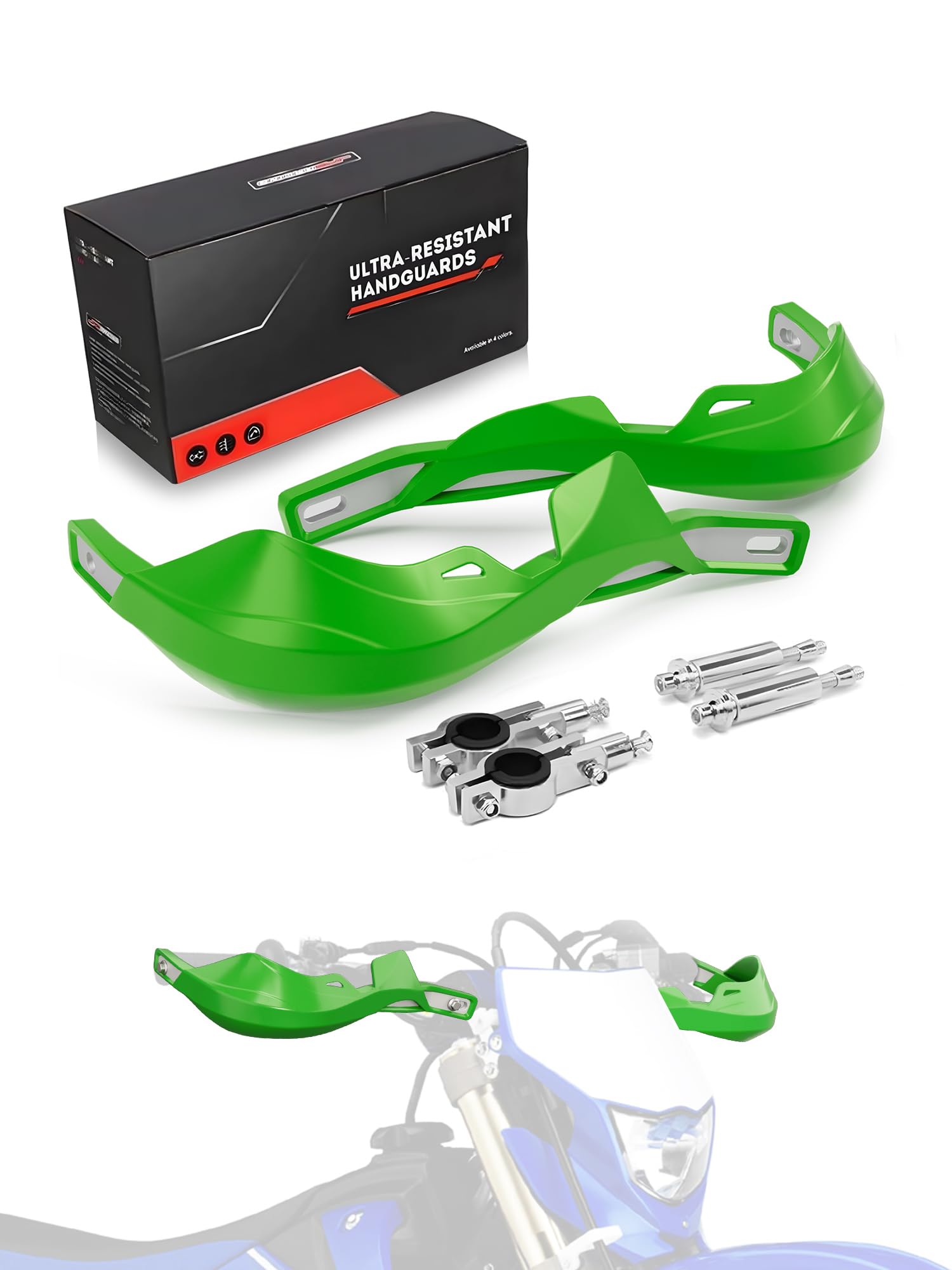 Photo 1 of JFG RACING Motorcycyle Hand Guards,7/8'' and 1 1/8'' Handlebar Dirt Bike Handguards Accessories Universal for Dirtbike Snowmobile ATV Pit Bike Off Road Motocross Enduro MX -Green