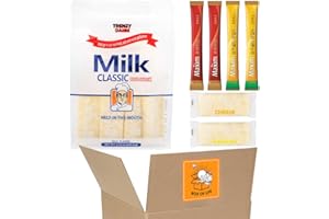 [BOX OF LIFE] Korean Snack Box – Milk Classic Rice Snacks 240g (8.47 oz) / 0.35 oz x 24 Packs + Instant Coffee Sticks (2 of Each Flavor - Maxim Original, Maxim Mocha Gold) | Bonus Cheese & Banana Flavored Crackers Inside