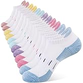 YOJOOM Ankle Socks for Women 6 Pairs Athletic Cushioned Running Low Cut Socks Womens