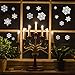 YLINGSU 66+ Large Christmas Snowflake Window Clings Decorations - Baubles / elk -Winter Wonderland Xmas Party Stickers Decal Ornaments (white)