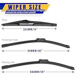 3 wipers Replacement for 2016-2021 2022 2023 Toyota