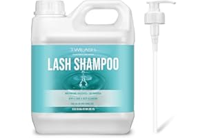 TWILASH BY DLY Lash Shampoo Bulk, Eyelash Cleanser for Extensions 2 Liters, Dispenser Pump, Safe Makeup Remover, Non-irritating or Burning Eyelid Foaming Cleanser for Professional Salon and Home Use (Unscented-2L)
