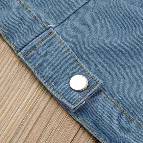 UBuyit Women Vintage Boyfriend Style Oversize Loose Denim Jeans Jacket Coat Outwear (Blue, L) - Thumbnail 6