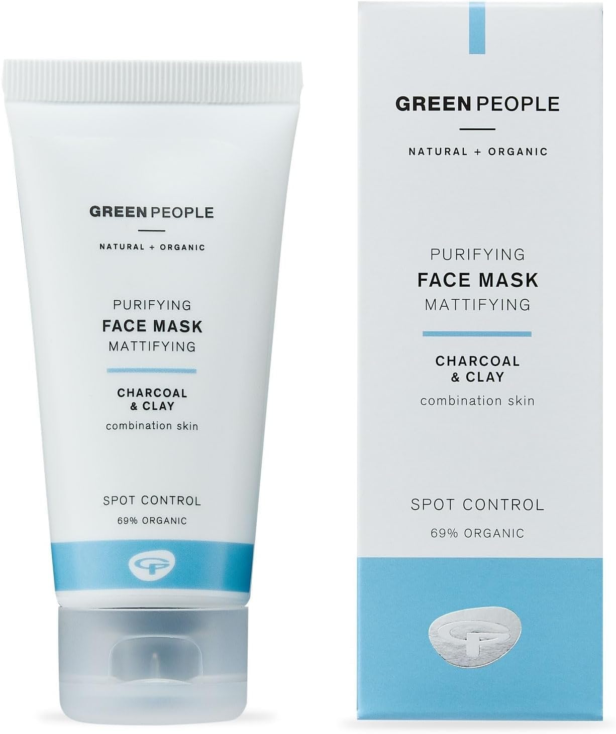 Green People Purifying Face Mask - Clay & Charcoal Mask for Spot Prone Skin - SLS & Alcohol Free - Cruelty Free & Vegan, 50ml