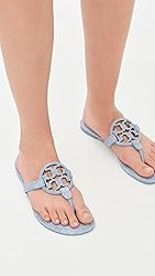 Tory Burch Women's Miller Sandals, Blue Cloud, 5