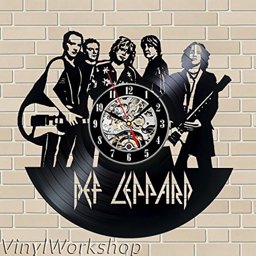Def Leppard Vinyl Wall Clock 12 in(30cm) Black Decor Modern Decorative Vinyl Record Wall Clock This Clock Is A Unique Gift To Your Friends And Family For Any Occasion