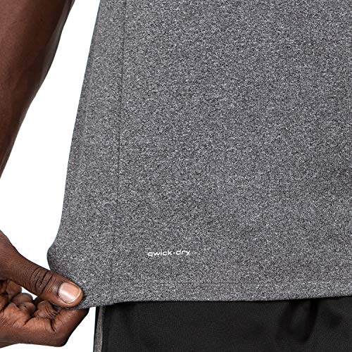 Alive Men's Tee Shirt Active Quick Dry Workout Short Sleeve Shirts (Medium, Obsidian Heather) - Thumbnail 3