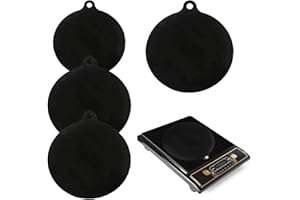 AEIMIAIDE 4 Pcs Induction Mats, Anti-Slip Heat Insulated Silicone Mat, Round Pad with High Temperature Resistance for Inducti