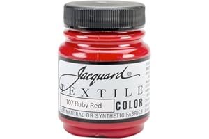 Jacquard Fabric Paint 2.25 Oz Ruby Red for Clothes, Furniture Upholstery, Shoes or Tote Bags