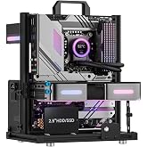 PC Test Bench, Open Air PC Case, Open Frame Computer Chassis, BlockCase | Aluminum DIY Techbench Server Rack Mount Horizontally 240 Liquid Cooler PC Case for ATX MATX Micro ATX ITX Motherboard