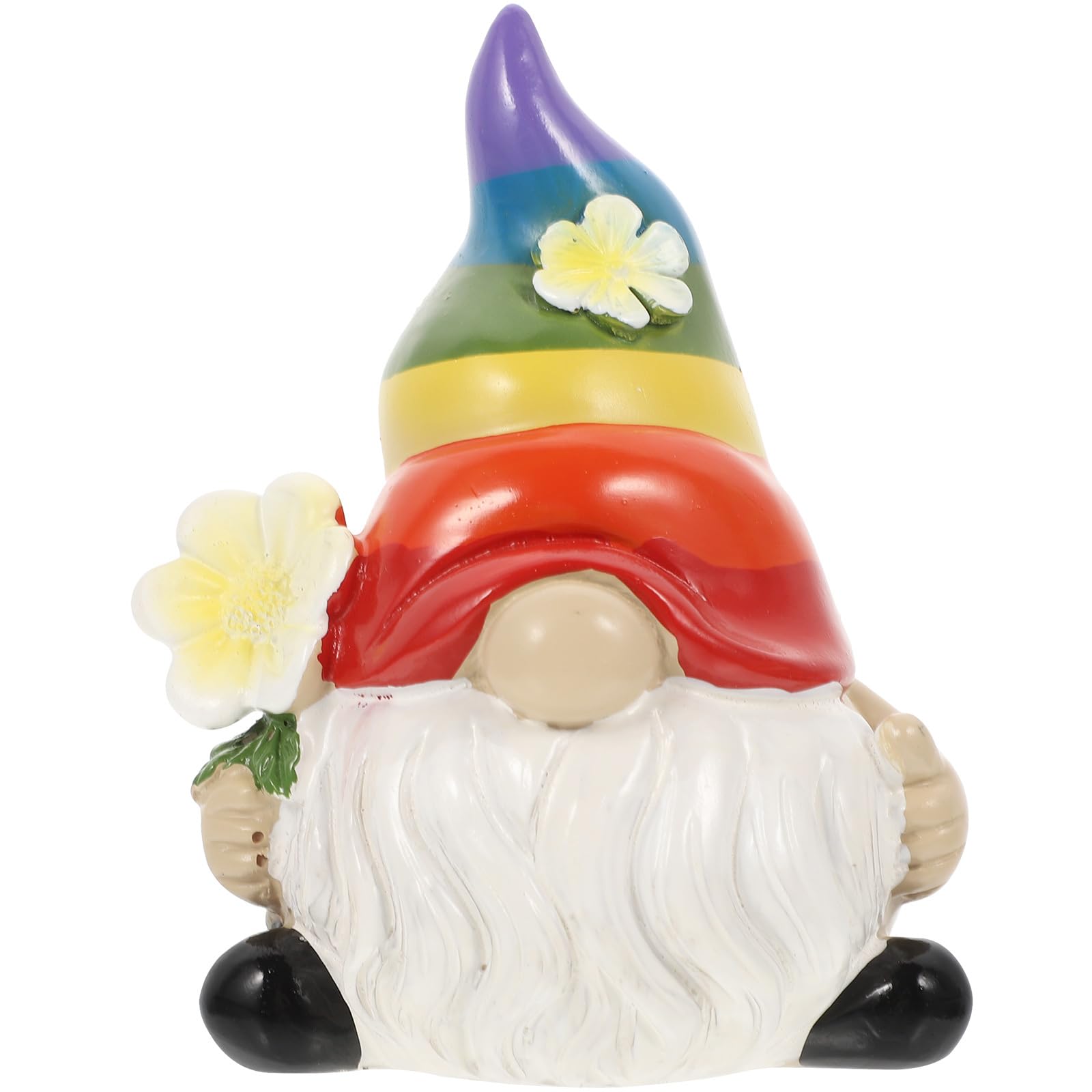 BESPORTBLE Pride Gnome Rainbow Colorful Garden Doll Outdoor Resin Material Tray Rainbow Gnome Garden Decor