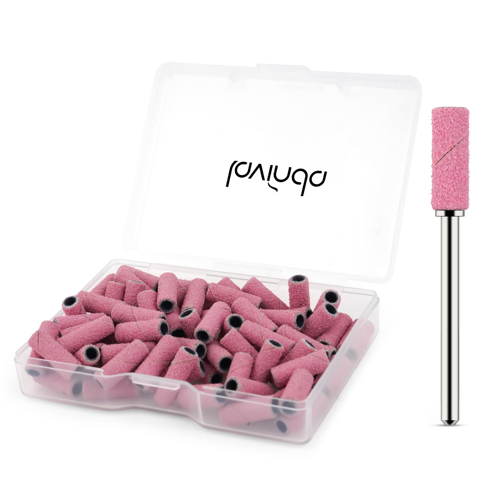 Photo 1 of Lavinda Sanding Bands for Nail Drill with 3.1mm Mandrel Bit, 80 Piece Set Mini Small Sanding Bands Nail Drill Bits for Acrylic Nails Gel Manicures and Pedicures (120 Grit, Pink)