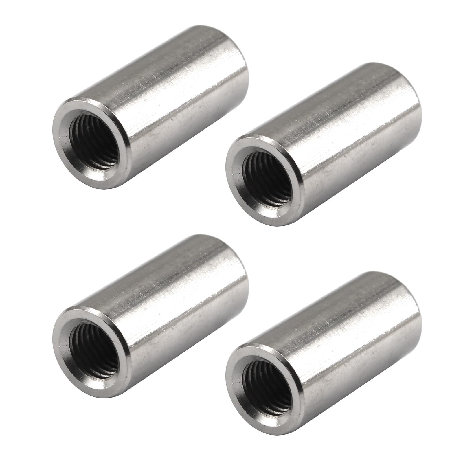 (4 Pieces) M16 24x40mm Round Connector Nuts 304 Stainless Steel Sleeve Nuts Long Rod Coupling Nut