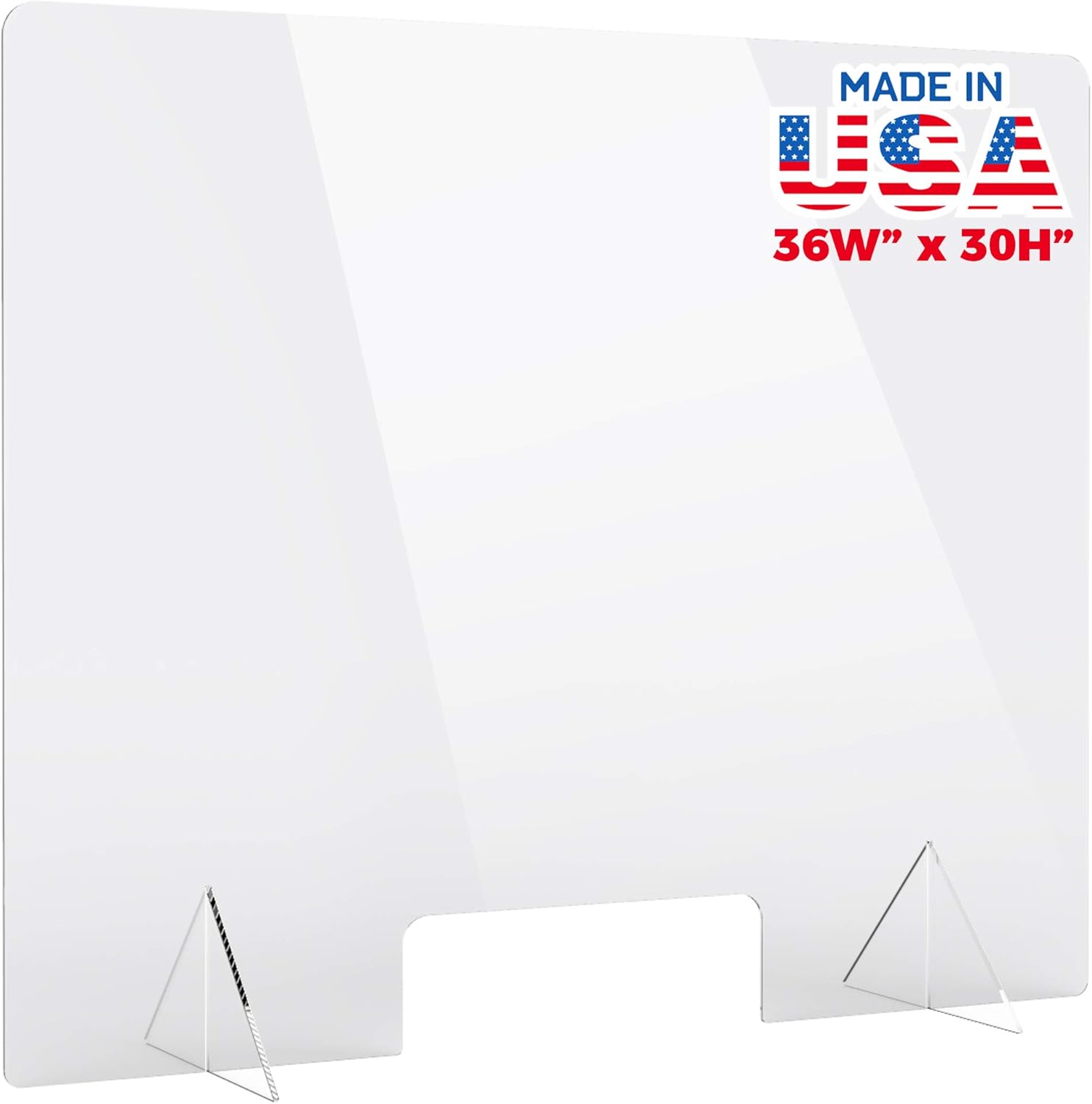 Protective Sneeze Guard, (36"W x 30"H) Clear Acrylic Plexiglass Shield for Counters, Transaction Window for Employers, Workers & Customers : Office Products