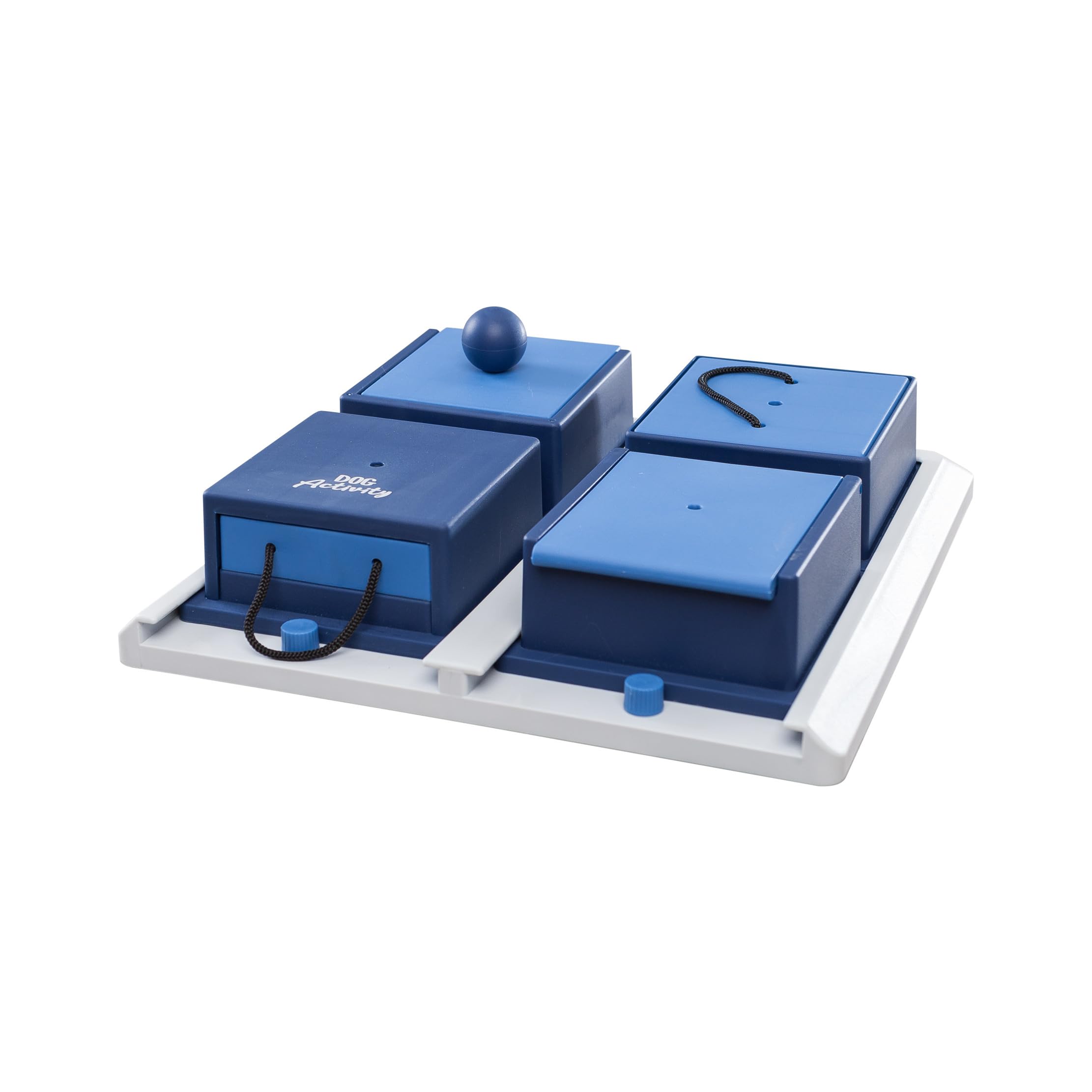 TRIXIE Poker Box 1 Dog Strategy Game – Board game with 4 game elements – Different challenges – Non-slip rubber feet – Level 2 – Dishwasher safe – Expandable – 31 × 31 cm – 32012