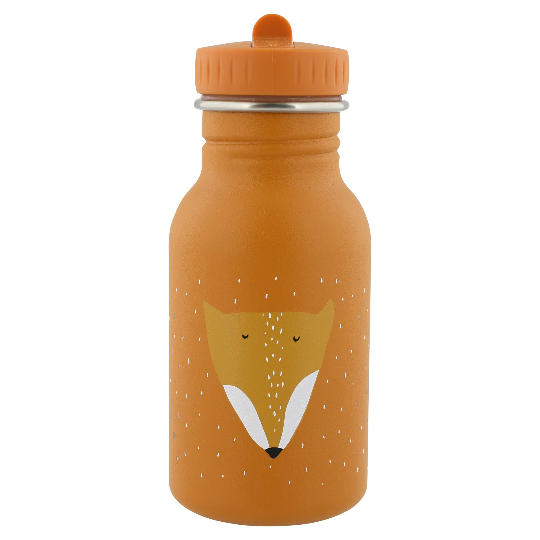 Trixie Drinking Bottle - Mr. Fox - 350ml Stainless Steel Water Bottle for Kids - Orange - Leakproof - Eco-Friendly and BPA-Free — image 1
