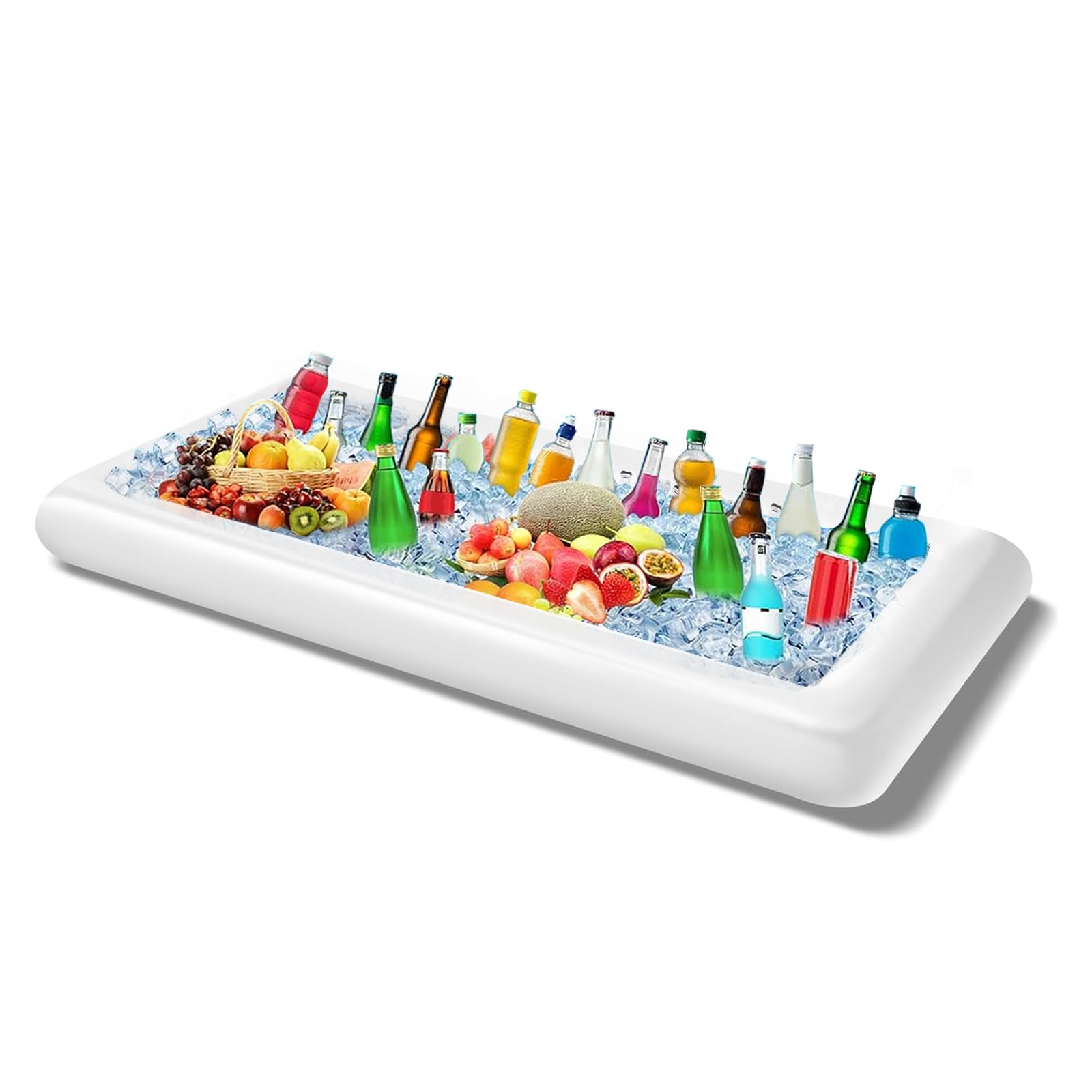 Photo 1 of AITUOSI Inflatable Ice Serving Buffet Bar with Drain Plug - BBQ Picnic Pool Party Supplies Buffet Salad Food & Drinks Tray for Party Picnic & Camping (Pack of 1, 53 x 25.6 inches)