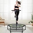 ONETWOFIT 42"/45" Rebounder Trampoline for Adults, Silent Mini Trampoline Indoor Exercise Fitness Trampoline Bungee Rebounder Workout Max Load 330lbs