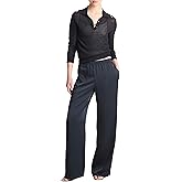 Vince Women's Mid Rise Side Strap Wide Leg Pants