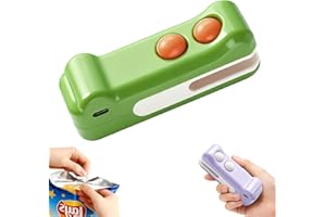 EUFTEALE 2-in-1 Rechargeable Mini Heat Sealer & Cutter,Mini Bag Sealer,Portable Handheld 2 in 1 Rechargeable Food Bag Sealer for Sealing and Cutting,Small Package Sealer for Chip Snack(Green)