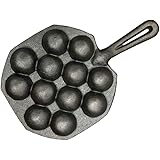 Hemoton Takoyaki Pan 12 Holes Octopus Ball Meat Ball Grill Mold Baking Cupcake Japanese Takoyaki Cast Iron Non Stick Plate fo