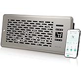 SANYCASA Register Booster Fan for 4" x 10" Register Holes, Quiet Vent Fan Booster with Intelligent Thermostat, Improves Heating Cooling, App Control, 10-Speeds, Manhattan Smart Register Vent, SN