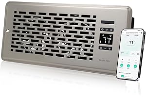 SANYCASA Register Booster Fan for 4" x 10" Register Holes, Quiet Vent Fan Booster with Intelligent Thermostat, Improves Heating Cooling, App Control, 10-Speeds, Manhattan Smart Register Vent, SN