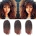 3pcs/Pack 10'' Afro Kinky Twist Hair Crochet Braids Ombre Purple Braiding Hair Synthetic Marlybob Curly Crochet Hair Pieces (T1B/PUR)