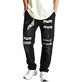 Kaket Mens Ripped Jeans Slim Fit, Distressed Destroyed Jeans for Men Skinny Straight Fit Stretch Denim Pants