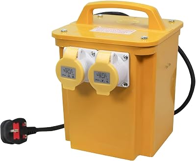 Faithfull Site Transformer 3.3 kVA 240V to 2x110V 16A IP44 Case Twin Outlet