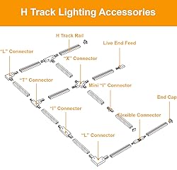VANoopee H Track Adjustable Connector Black, H Type