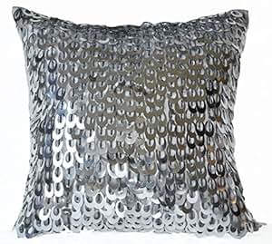Amazon.com: Decorative Throw Pillow Cover with Metallic ...
