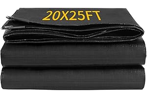 Coocure 20X25FT Reinforced PE Pond Liner, 28Mil Thickness Pond Liners for Outdoor Ponds, Hemmed Edge with Buttonholes Liners for KOI/Fish, Duck Pond and Waterscape.
