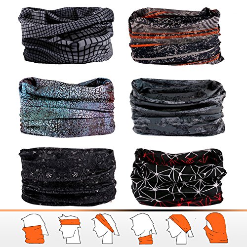 Headwear, Bandana, Neck Gaiter, Head Wrap, Headband for Men and Women, Multifunctional Head Scarf, Face Mask, Balaclava, Magic Scarf, Sweatband for Fishing, Yoga, Running, Motorcycling (1pc/6pcs)