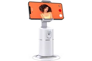 ORANTRONX Auto Face Tracking Holder, 360° Rotation Face Body Phone Tracking Camera Mount Smart Shooting Holder, No App Required, Rechargeable Battery Tracking Tripod for Live Vlog Streaming Video (White)