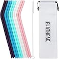 10-Pack Silicone Reusable Straws (6 Bent, 4 Straight) With Carry Bag - Multicolor