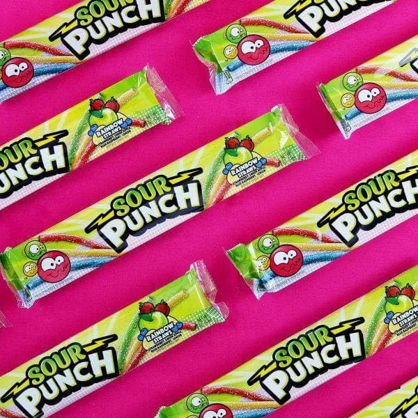 SOUR PUNCH RAINBOW SOUR STRAWS, 2 OUNCE (PACK OF 24)