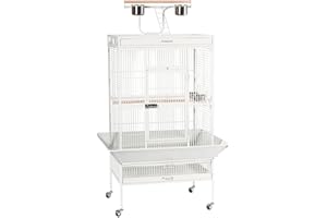 PH PREVUE HENDRYX Prevue Hendryx Pet Products Wrought Iron Select Bird Cage 3153C, Chalk White, 30-Inch by 22-Inch by 63-Inch