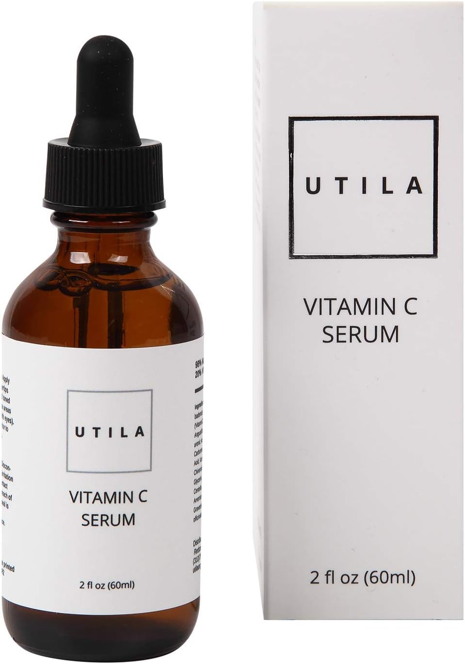 Vitamin C Serum 2 fl oz - Vitamin C 20% + Hyaluronic Acid, Jojoba Oil - Anti Aging Formula, 98% Naturally Derived